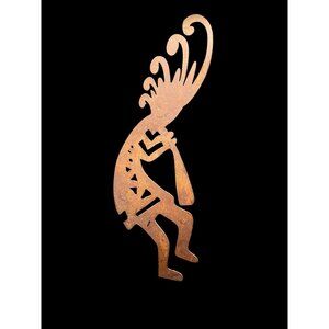 Vtg Metal Kokopelli Wall Hanging Mexico 14 in Designed to be 1 in from Wall